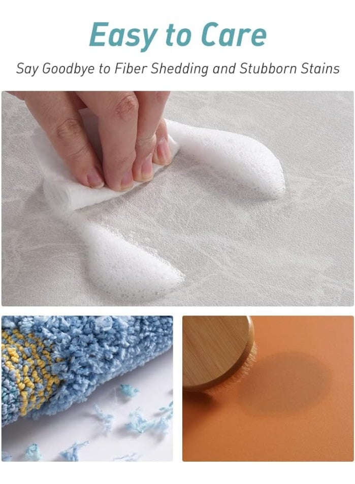 Bath Mat - Absorbent, Stain Resistant, Non Slip Bath Rug - Quick Dry Bathmat with Rubber Back-16”x24” Light Grey - Image 5
